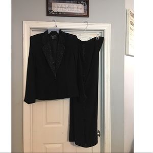 Women’s black beaded pant suit